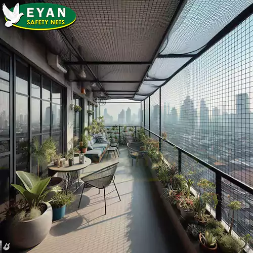 Perfect installation of monkey net for balcony